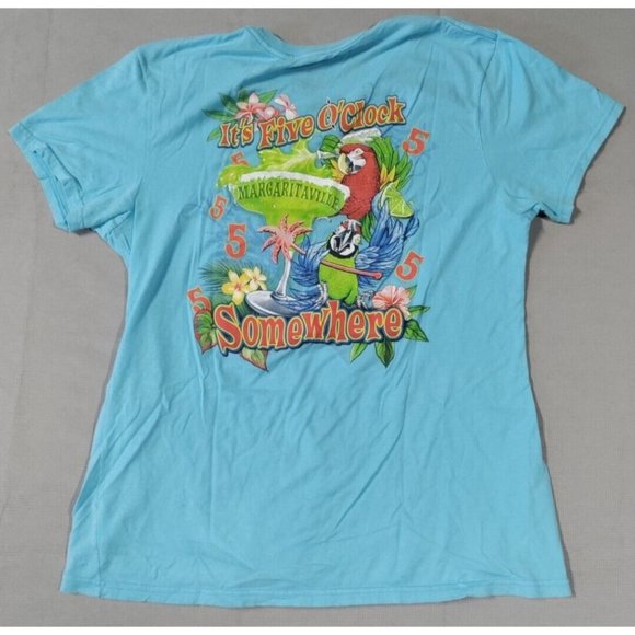 WOMAN TO BLAME Blue Margaritaville "It's five O' Clock Somewhere" XXL T-Shirt - Picture 10 of 10